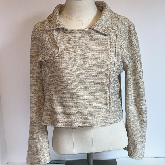 Dolan Left Coast Collection Cotton Sand-tone Long Sleeve Crop Jacket Women’s S - Picture 13 of 14